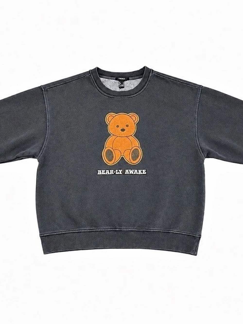 Forever 21 Bear-Ly Awake Chenille Teddy Bear Sweatshirt Large